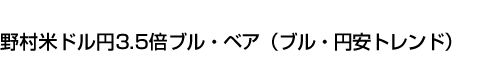 野村米ドル円3.5倍ブル・ベア(ブル・円安トレンド)