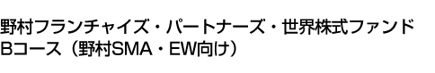 野村フランチャイズ・パートナーズ・世界株式ファンド Bコース(野村SMA・EW向け)